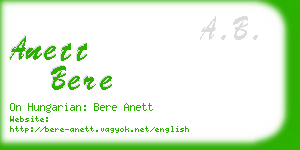 anett bere business card